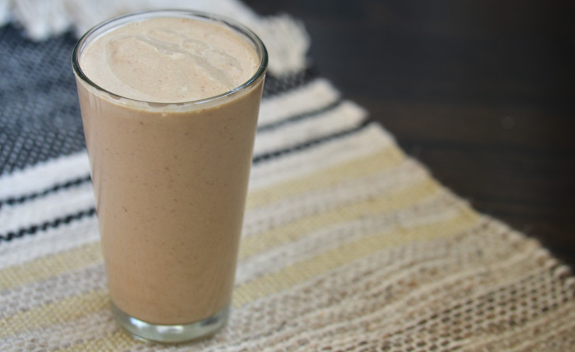 Chiberia chiller chocolate peanut butter shake in a pint glass.