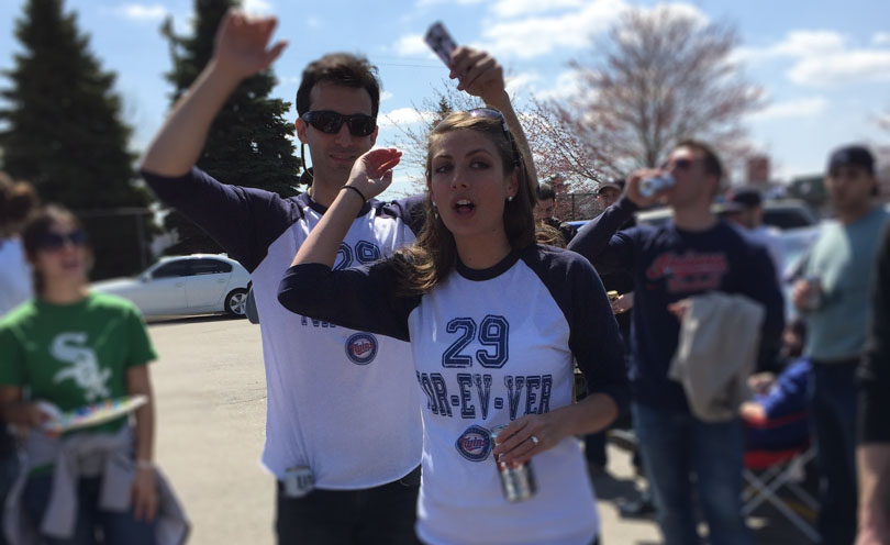 Lenny Gale and Shalva Geffen hosting a tailgate.