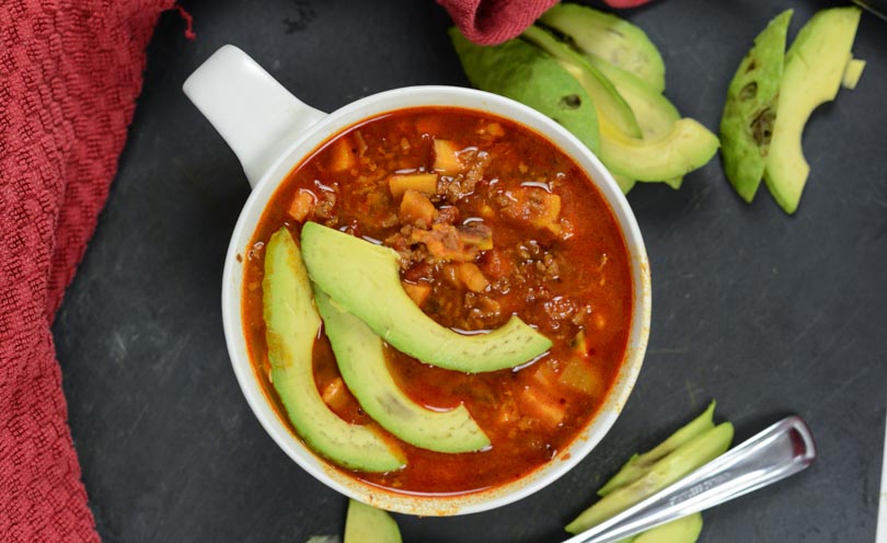 Sweet potato chorizo soup by Life is NOYOKE.