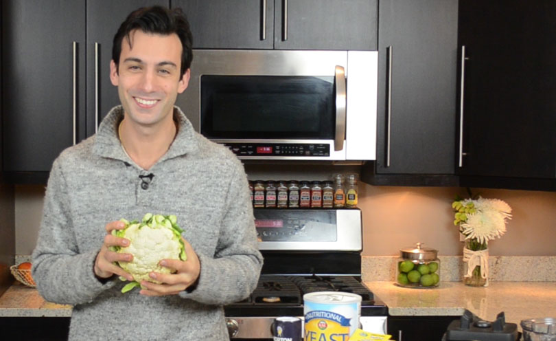 Lenny Gale with a head of cauliflower.