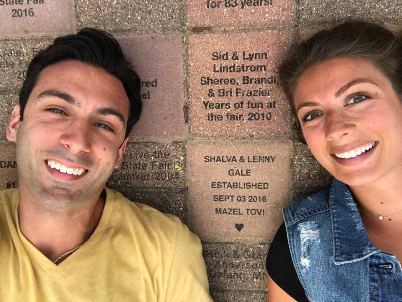 Shalva and Lenny Gale with their plaque at the Minnesota State Fair in 2017.