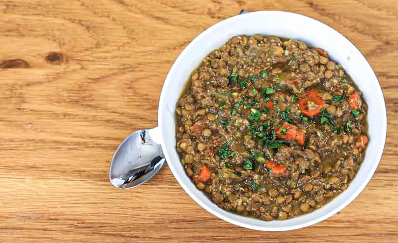 Tri-Textured Mediterranean Lentil Soup