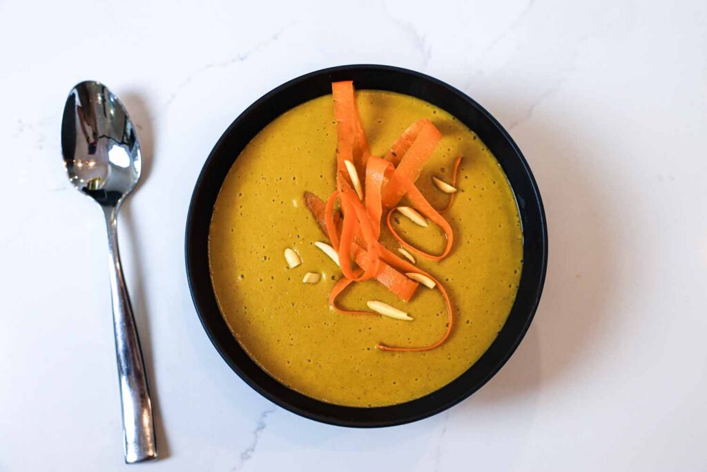 Carrot Lentil Almond Soup