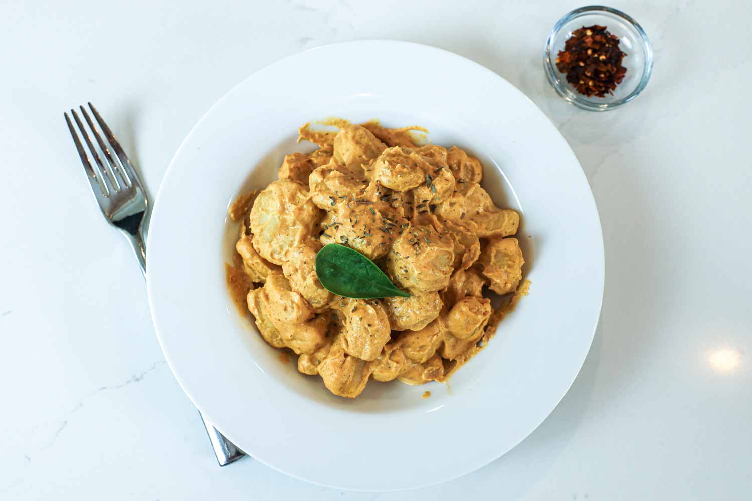 Gnocchi with Roasted Tomato and Red Pepper Cashew Cream Sauce